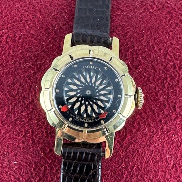 Vintage Art Deco Earnest Borel Kaleidoscope Magical Mystery Dial Watch